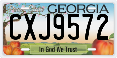 GA license plate CXJ9572