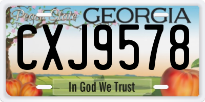 GA license plate CXJ9578