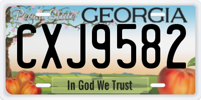 GA license plate CXJ9582