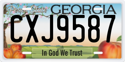 GA license plate CXJ9587