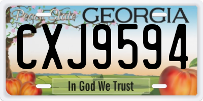 GA license plate CXJ9594