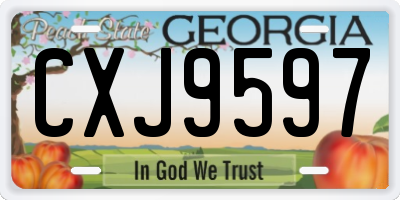GA license plate CXJ9597