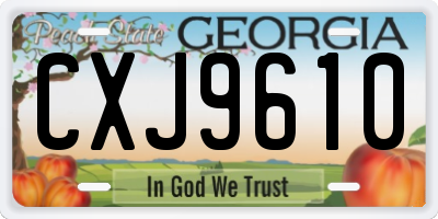 GA license plate CXJ9610