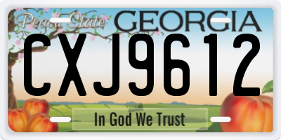 GA license plate CXJ9612