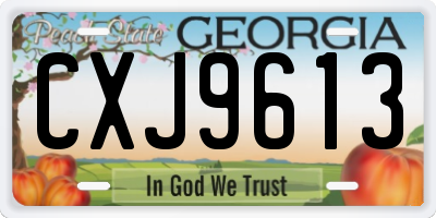GA license plate CXJ9613