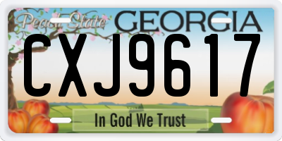 GA license plate CXJ9617