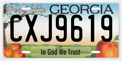 GA license plate CXJ9619