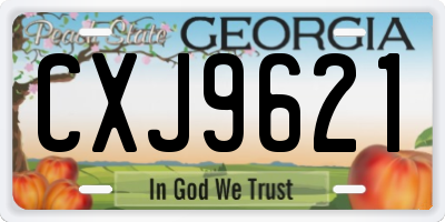 GA license plate CXJ9621