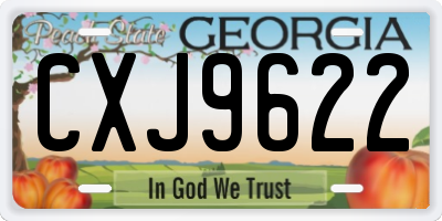GA license plate CXJ9622