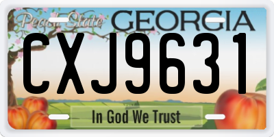 GA license plate CXJ9631