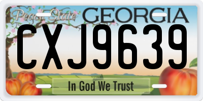GA license plate CXJ9639