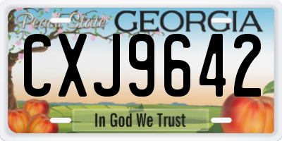 GA license plate CXJ9642