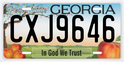 GA license plate CXJ9646