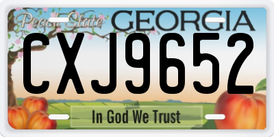 GA license plate CXJ9652