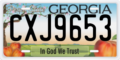GA license plate CXJ9653