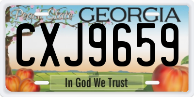 GA license plate CXJ9659