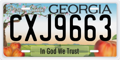 GA license plate CXJ9663