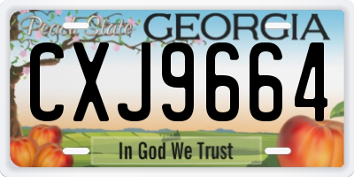 GA license plate CXJ9664