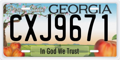 GA license plate CXJ9671