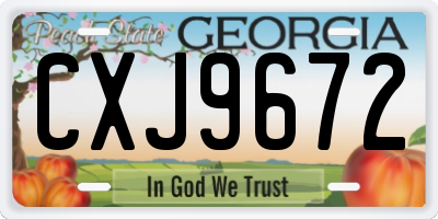 GA license plate CXJ9672