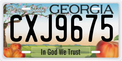 GA license plate CXJ9675