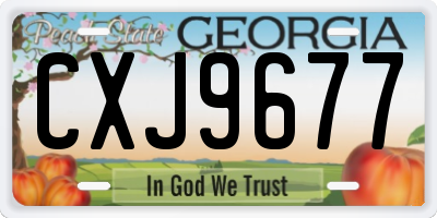 GA license plate CXJ9677