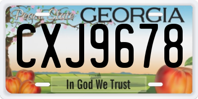 GA license plate CXJ9678