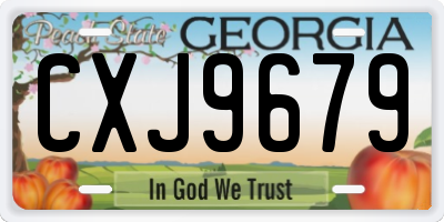 GA license plate CXJ9679