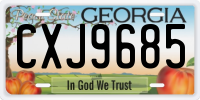 GA license plate CXJ9685