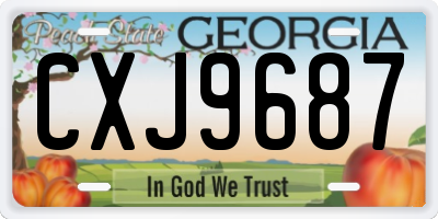 GA license plate CXJ9687