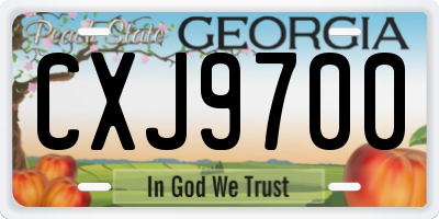 GA license plate CXJ9700