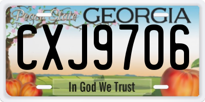 GA license plate CXJ9706