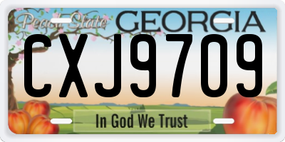 GA license plate CXJ9709