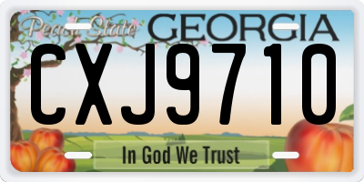 GA license plate CXJ9710