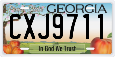 GA license plate CXJ9711