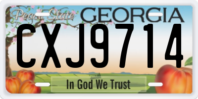 GA license plate CXJ9714