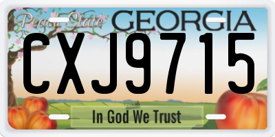 GA license plate CXJ9715