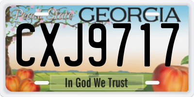 GA license plate CXJ9717