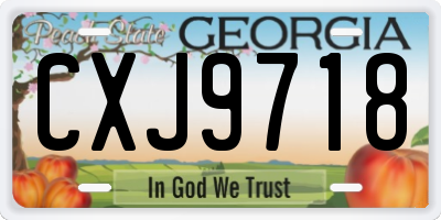 GA license plate CXJ9718
