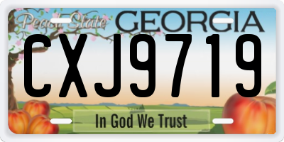 GA license plate CXJ9719