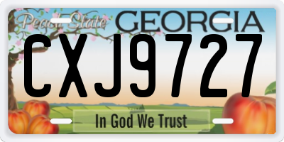 GA license plate CXJ9727