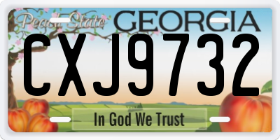 GA license plate CXJ9732