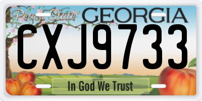GA license plate CXJ9733