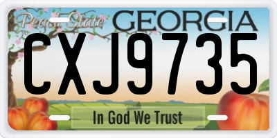 GA license plate CXJ9735