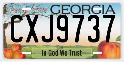 GA license plate CXJ9737