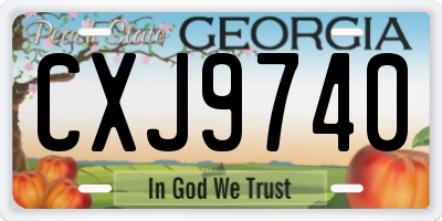 GA license plate CXJ9740