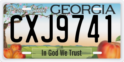 GA license plate CXJ9741