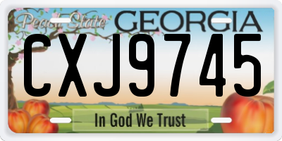 GA license plate CXJ9745