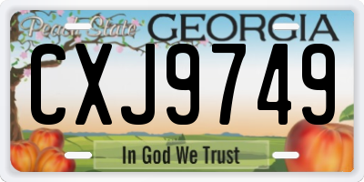 GA license plate CXJ9749