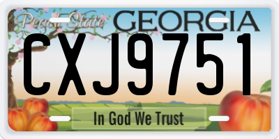 GA license plate CXJ9751